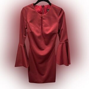 Maslavi Chic Long Sleeve Red maroon mini Dress size 2